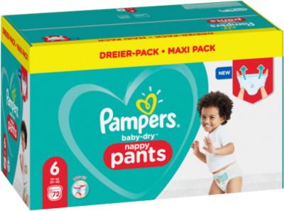 Pampers - Baby-Dry Pants - Maxi Pack mit 72 Windelpants - Größe 6